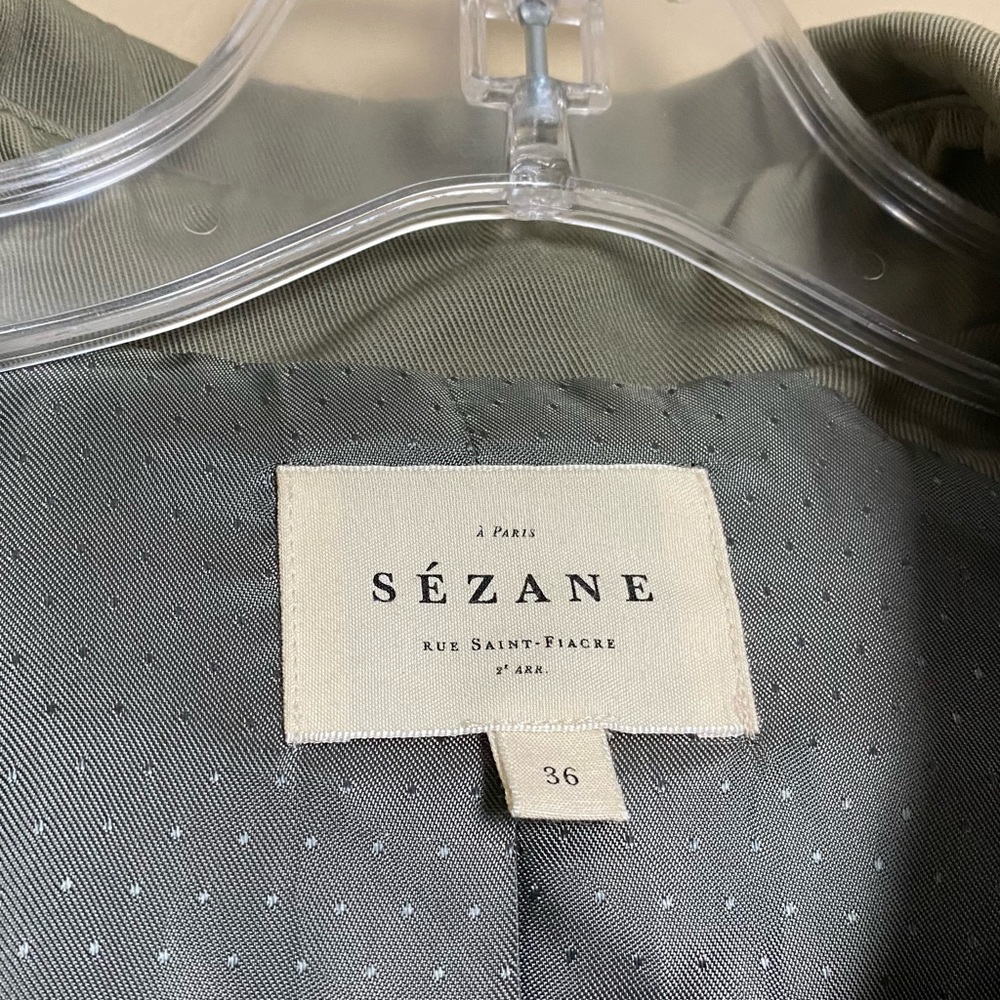 Sezane Scott Trench Coat Khaki Green - Picture 13 of 14